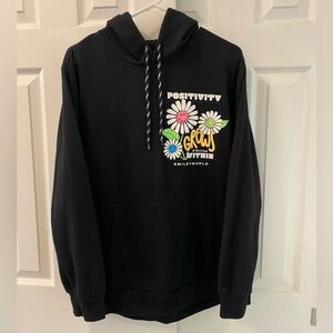 SmileyWorld | “Positivity Grows From Within” Graphic Hoodie | Black | L